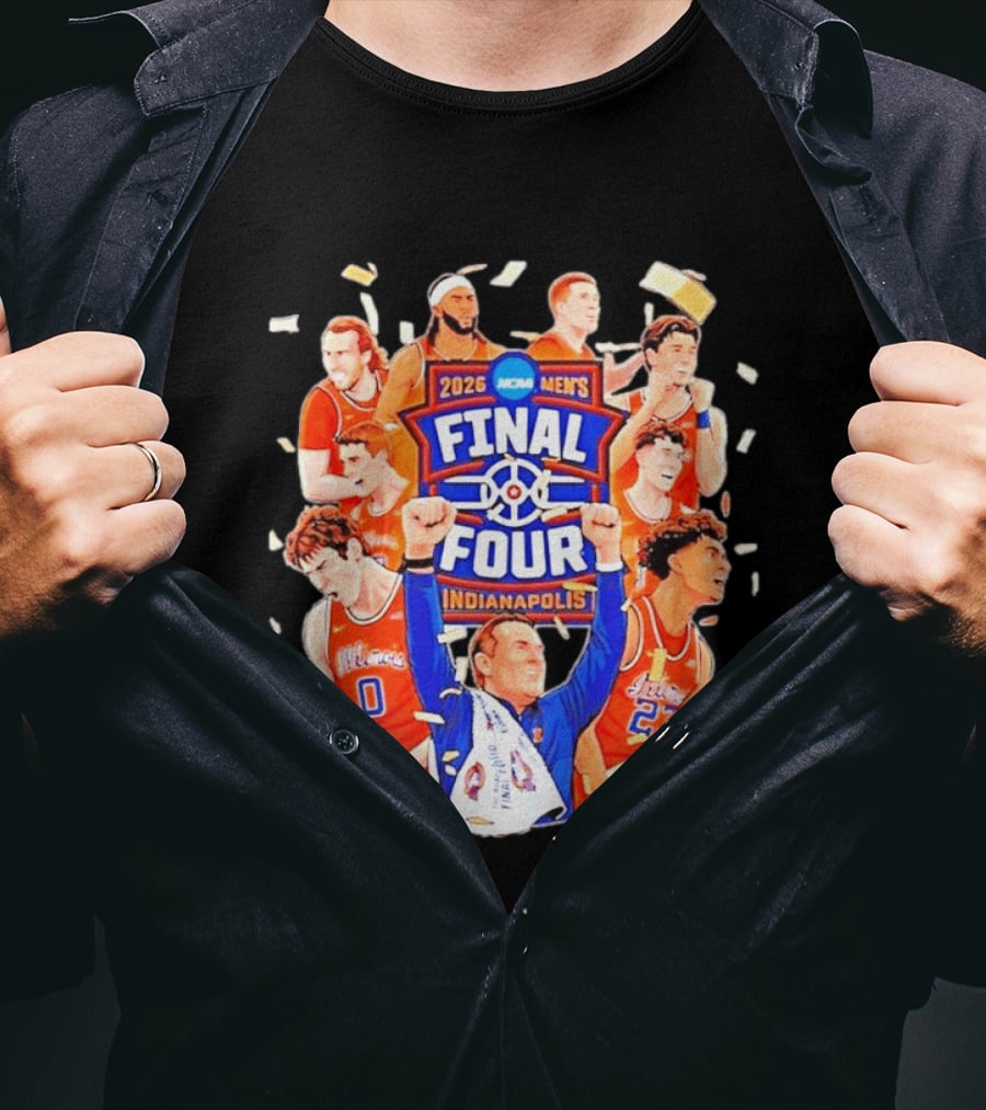 2026 NCAA Men's Final Four Indianapolis Illinois Fighting Illini Basketball T-Shirt