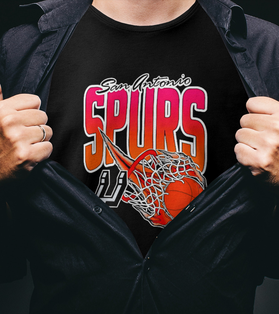 San Antonio Spurs Basketball 2026 Fireball Net T-Shirt