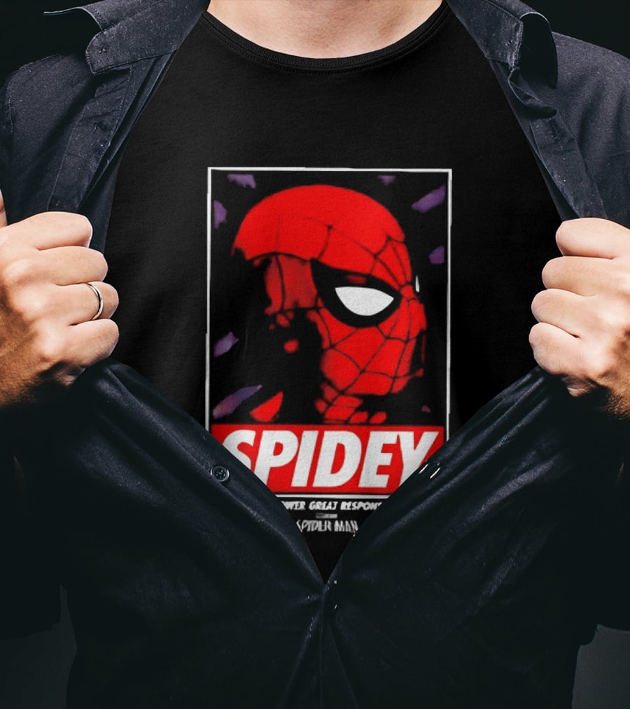 SPIDEY Great Power Great Responsibility Spider Man T-Shirt