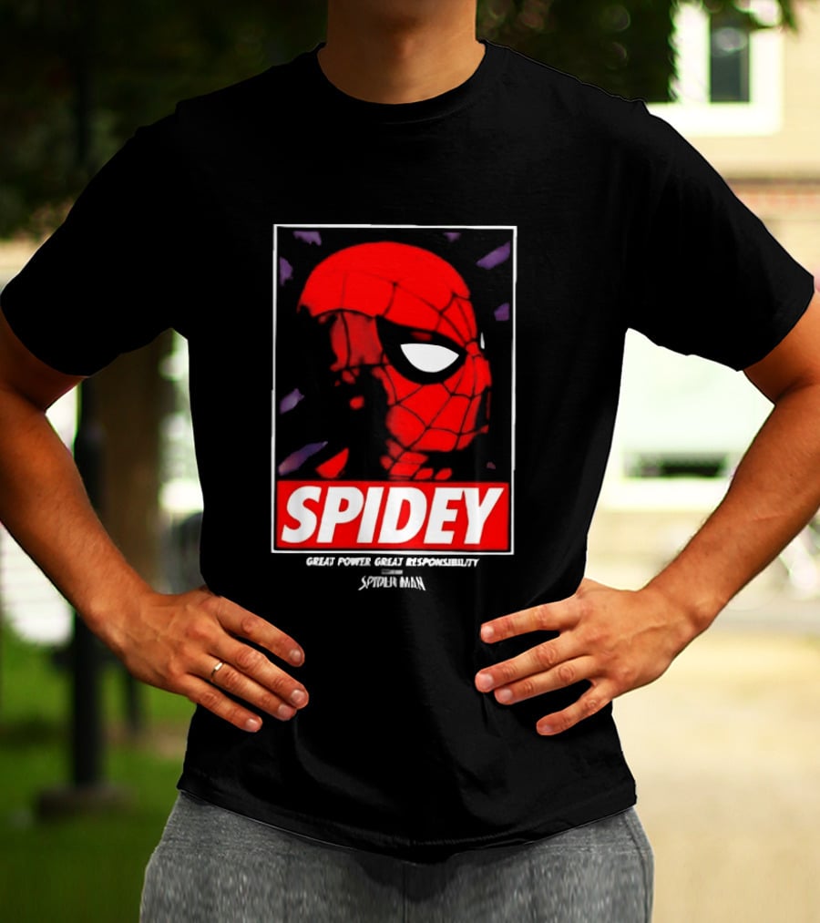 SPIDEY Great Power Great Responsibility Spider Man T-Shirt
