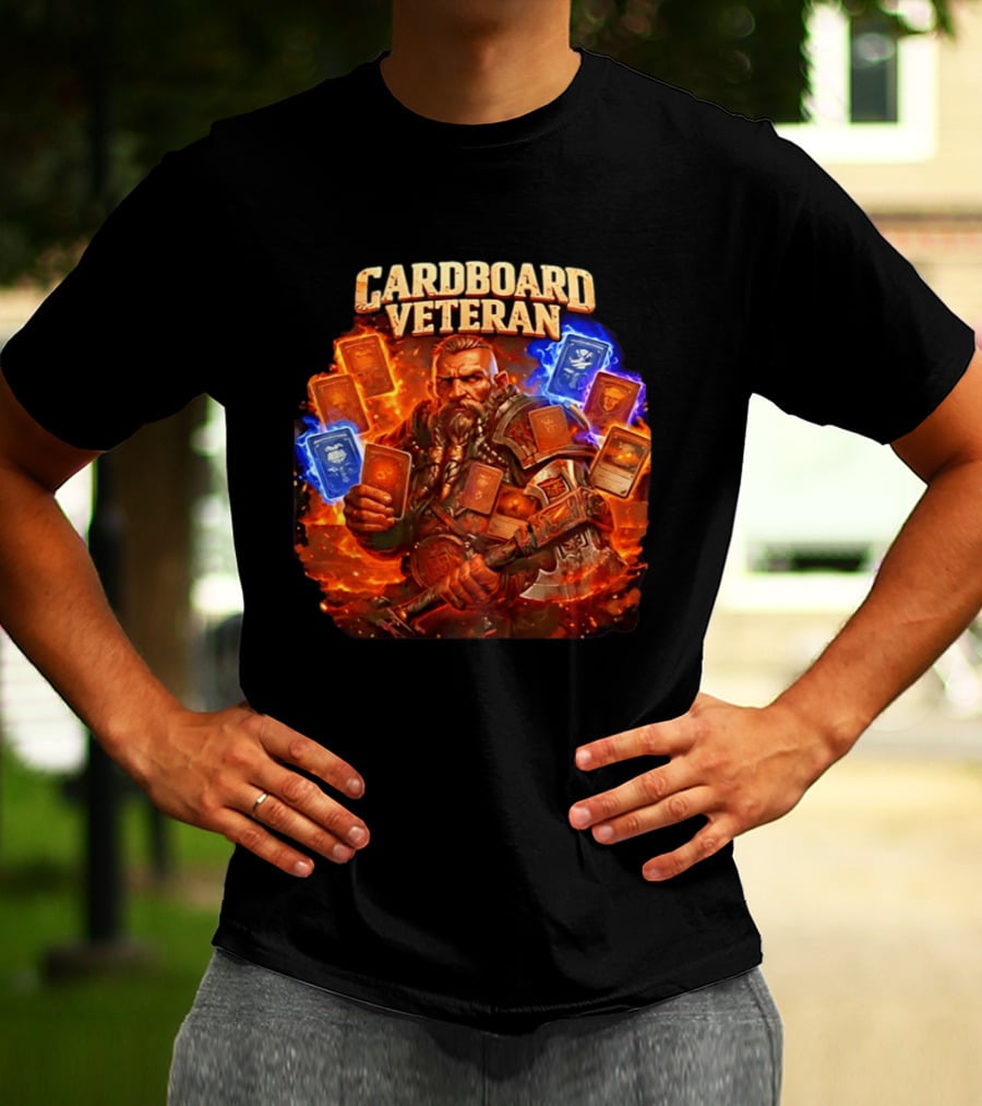 Cardboard Veteran Fantasy Gamer TCG Professional Epic Card Battle Warrior T-Shirt