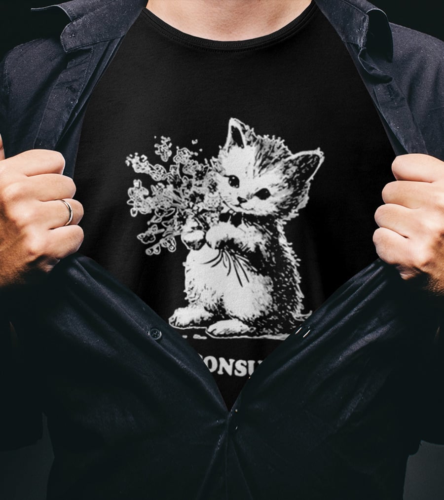 Rage Consumes Me Cat Meme Cute Kitten Flower T-Shirt