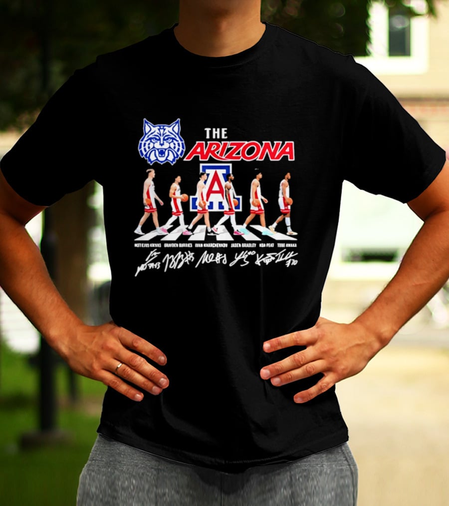 Arizona Wildcats Basketball Roster Abbey Road Walk Team T-Shirt