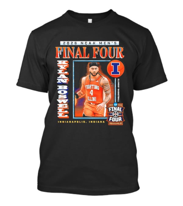 Kylan Boswell 2026 NCAA Men's Final Four Illinois Fighting Illini Basketball Indianapolis T-Shirt