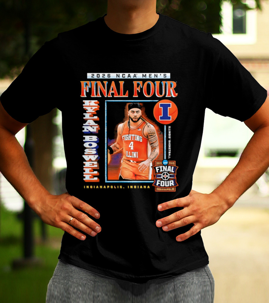 Kylan Boswell 2026 NCAA Men's Final Four Illinois Fighting Illini Basketball Indianapolis T-Shirt