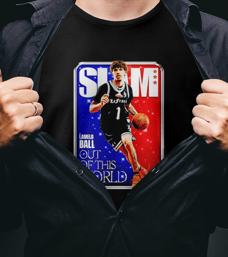 SLAM Cover LaMelo Ball 1 Charlotte Hornets Out Of This World T-Shirt