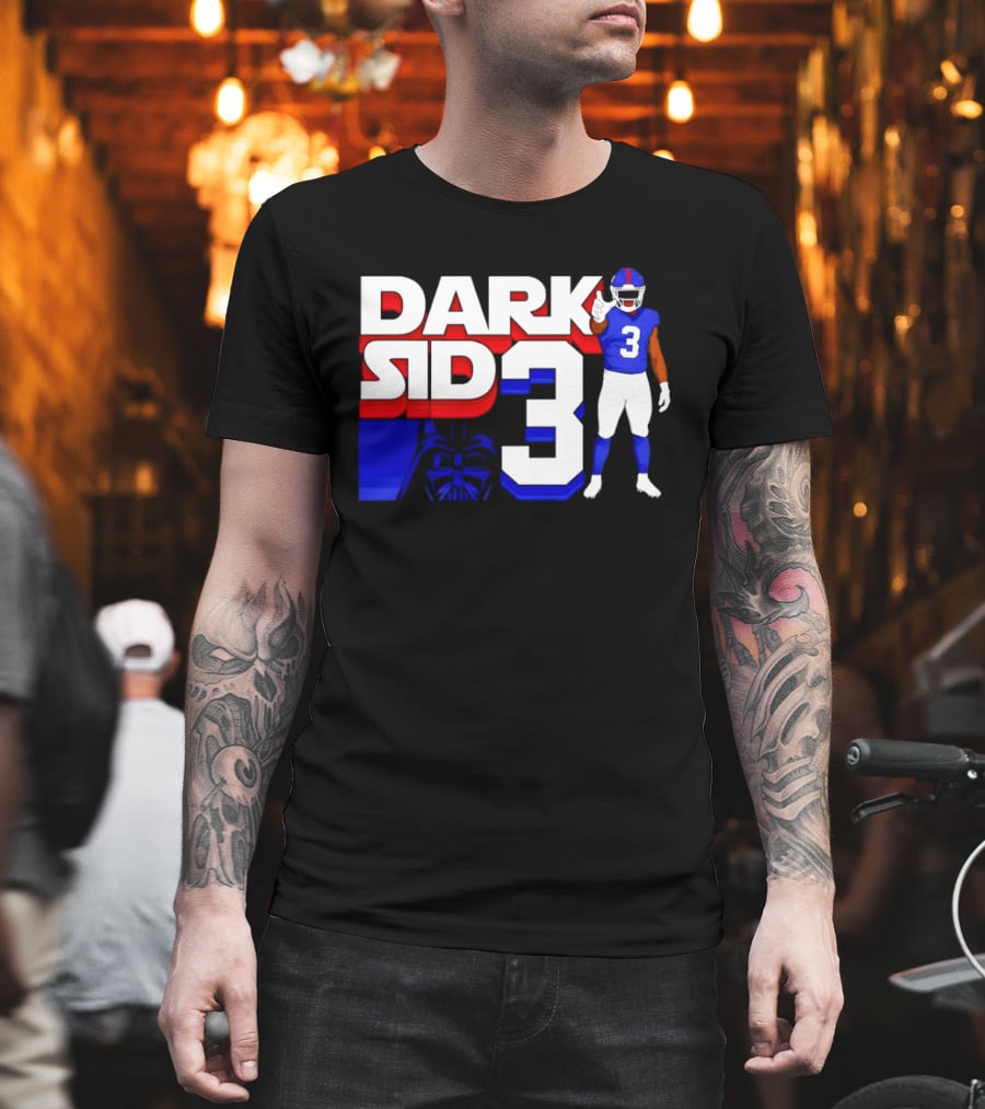 Darth Vader Star Wars Dark Side 3 New York Giants Football Player T-Shirt