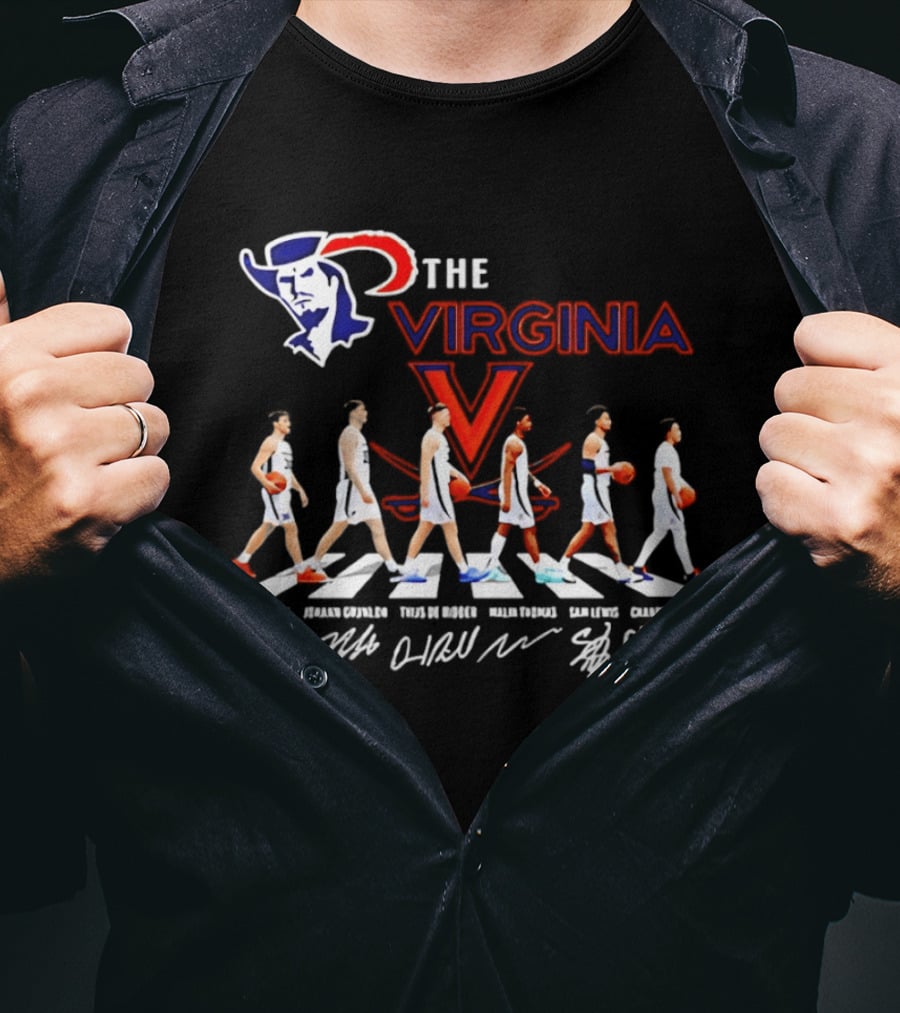The Virginia Cavaliers Men's Basketball Team Abbey Road Homage T-Shirt