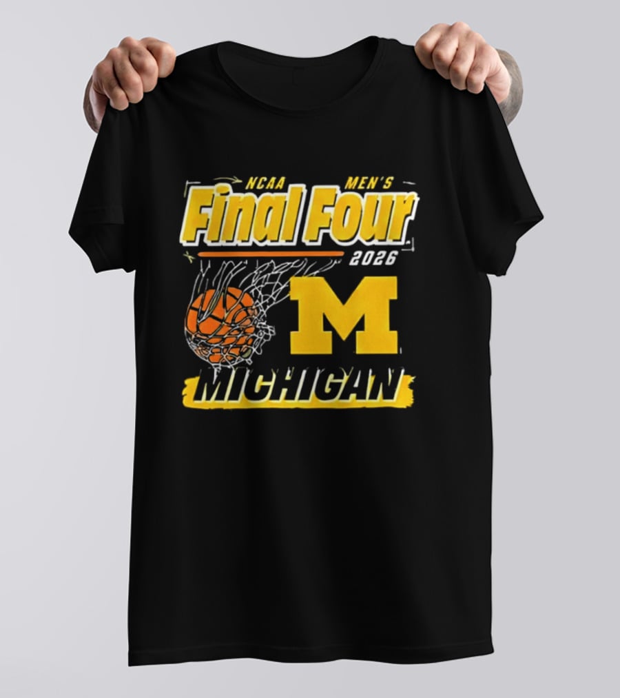 NCAA Men's Final Four 2023 Michigan Wolverines Basketball Swish T-Shirt