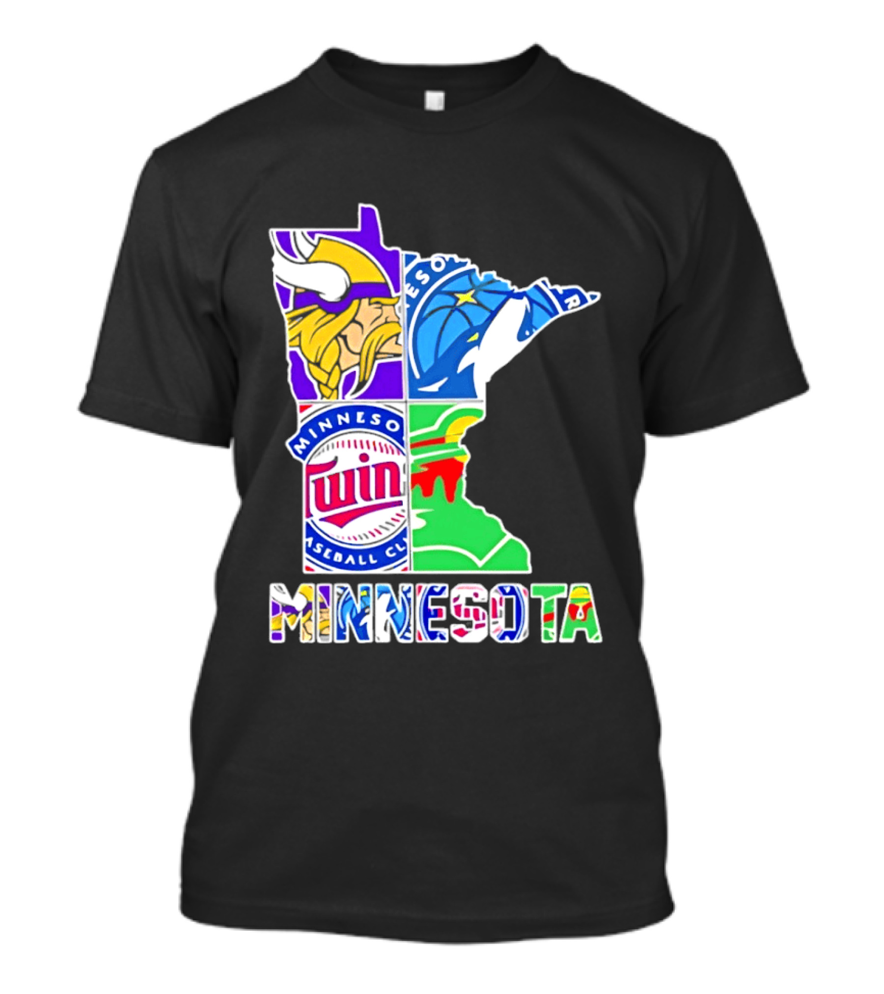 Minnesota Sports Teams Vikings Twins Wild Timberwolves Mashup T-Shirt