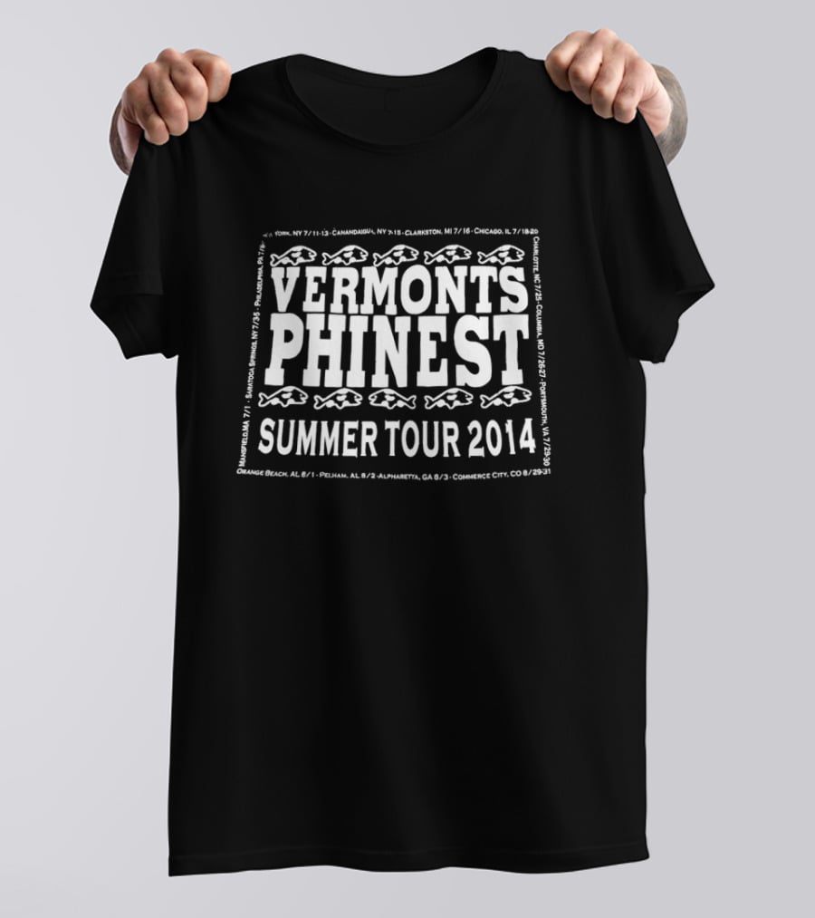 Vermont's Phinest Summer Tour 2014 Fish Motif T-Shirt