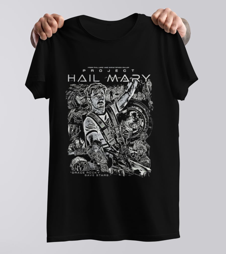 Project Hail Mary 2026 Amaze Grace Rocky Save Stars T-Shirt