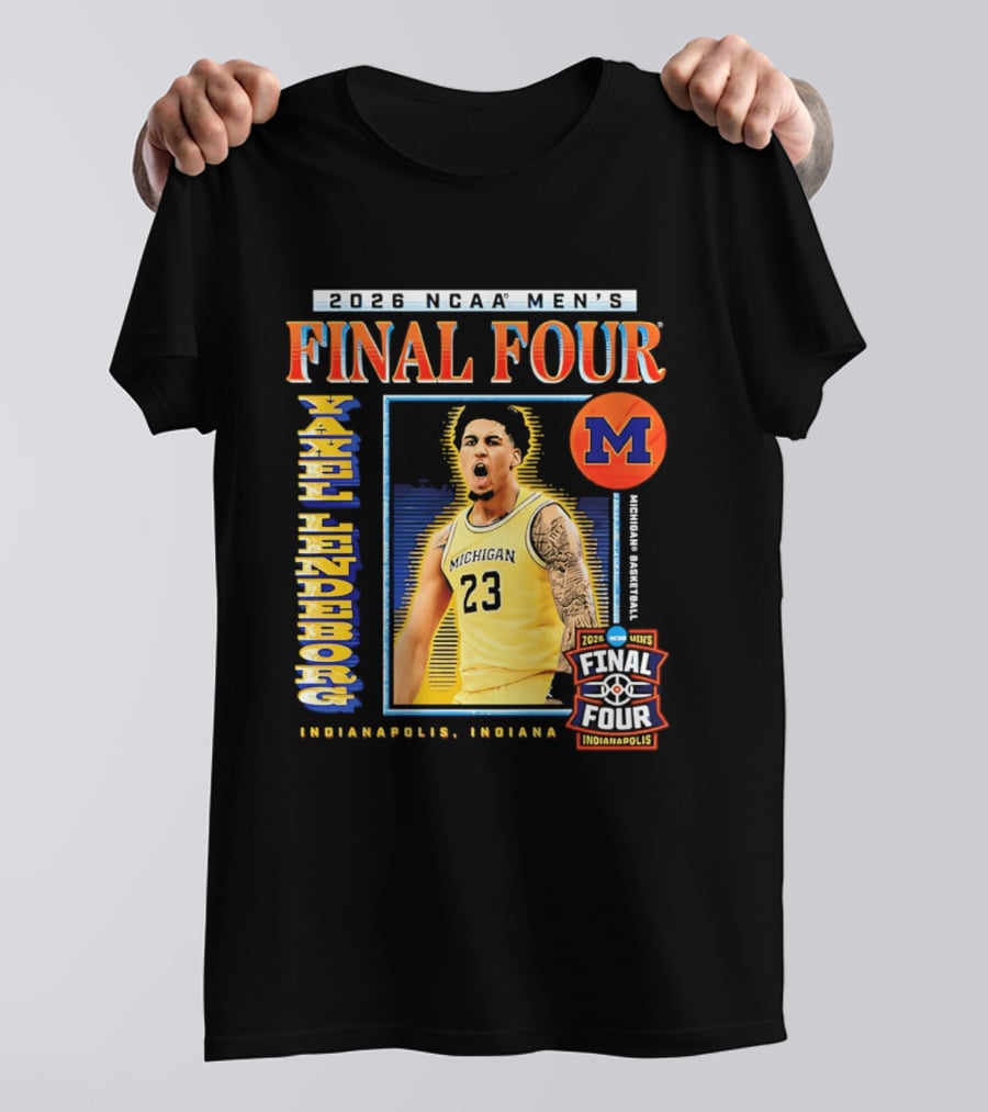 2026 NCAA Men's Final Four Yaxel Lendeborg Michigan Basketball Indianapolis Indiana T-Shirt