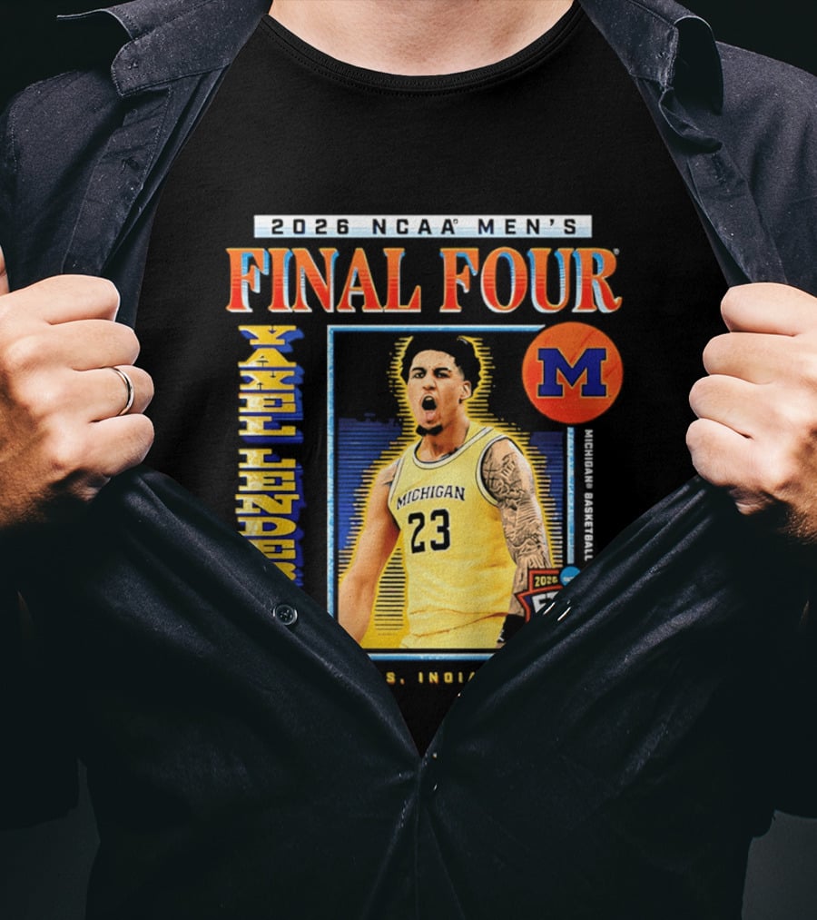 2026 NCAA Men's Final Four Yaxel Lendeborg Michigan Basketball Indianapolis Indiana T-Shirt