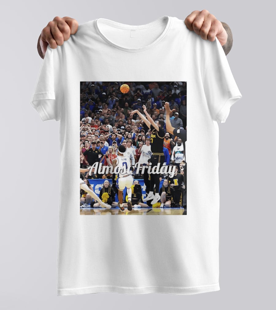 Almost Friday Iowa Basketball March Madness 2026 Jump Shot Crowd T-Shirt