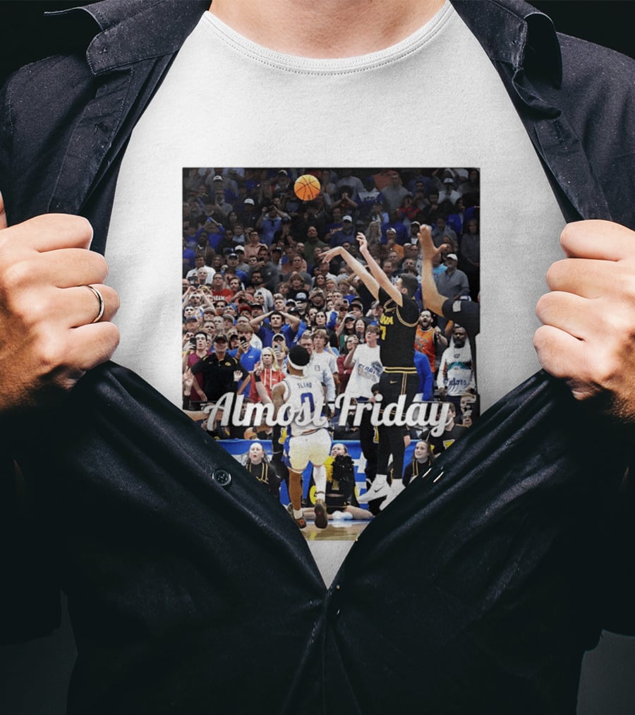 Almost Friday Iowa Basketball March Madness 2026 Jump Shot Crowd T-Shirt
