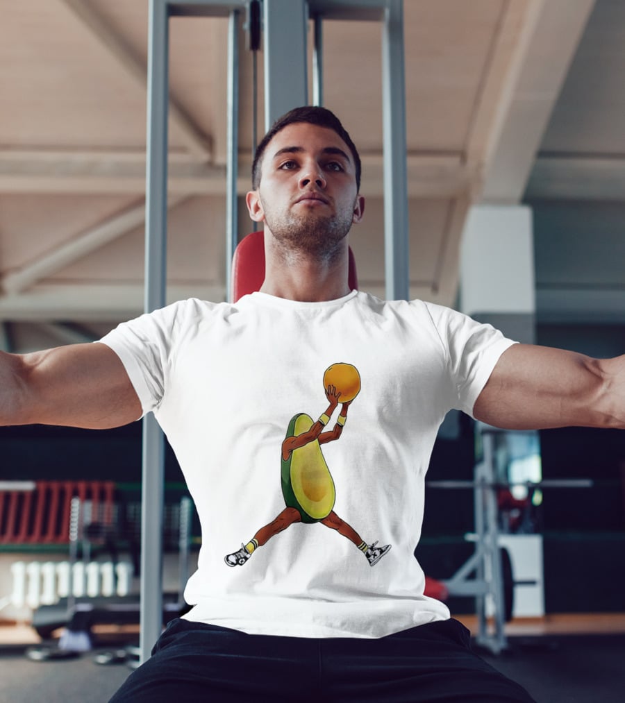 Avocado Basketball Athlete Dunking Fruit T-Shirt