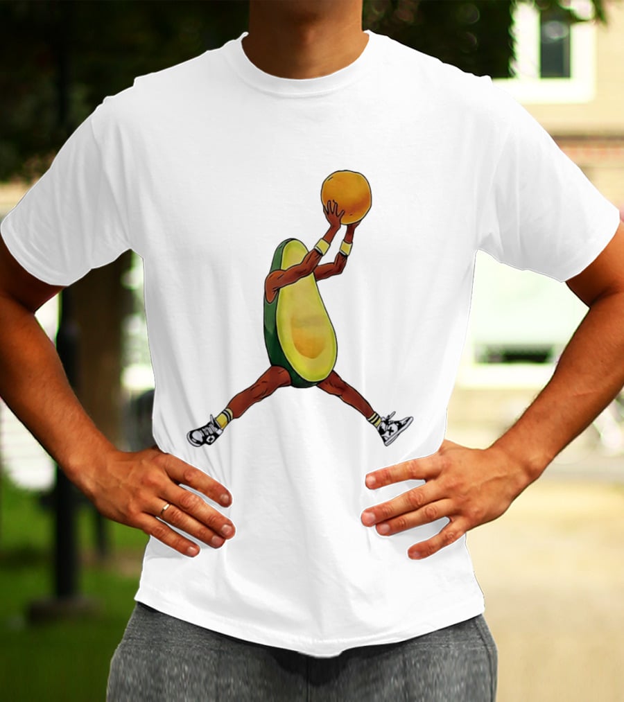 Avocado Basketball Athlete Dunking Fruit T-Shirt