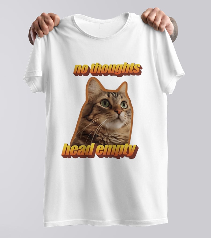 No Thoughts Head Empty Cat Meme Funny Humor T-Shirt