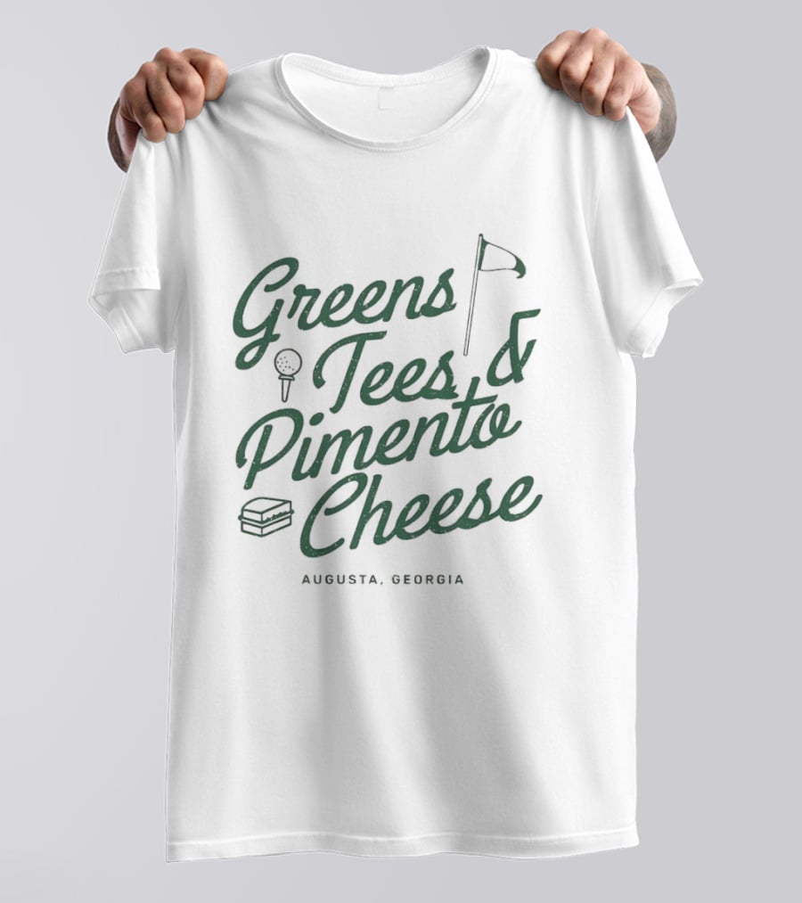 Greens Tees Pimento Cheese Augusta Georgia Golf Flag T-Shirt