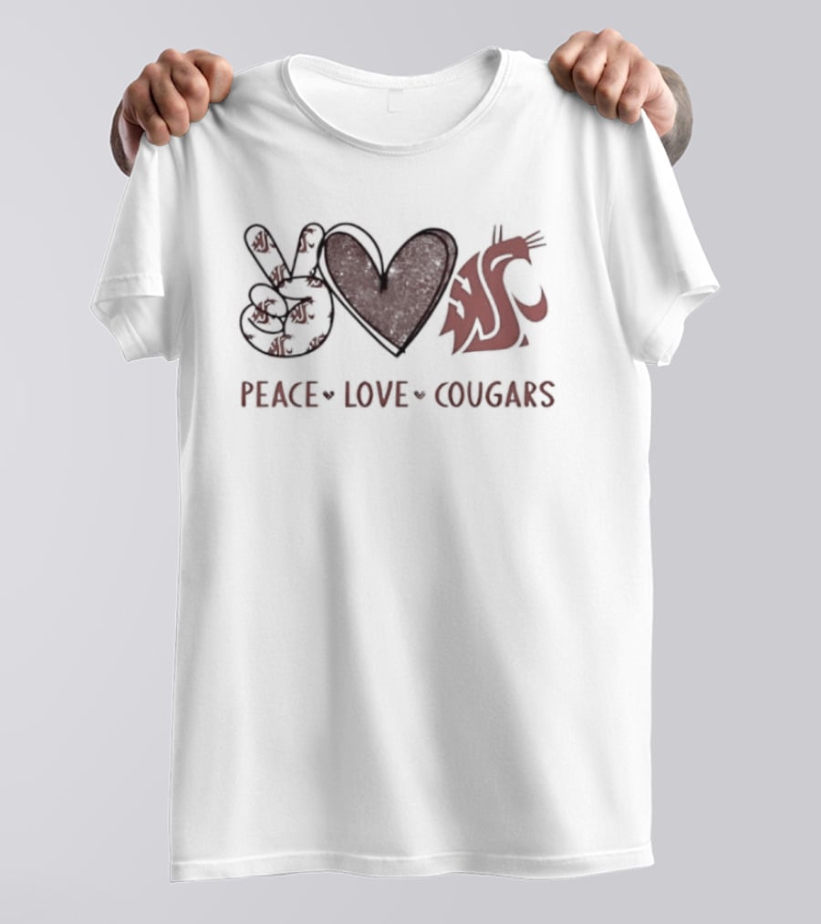 Peace Love WSU Cougars T-Shirt