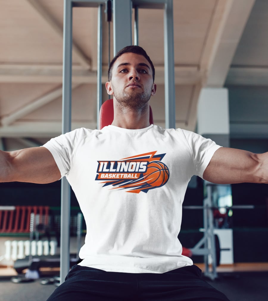 Illinois Basketball College Team Logo Sports T-Shirt
