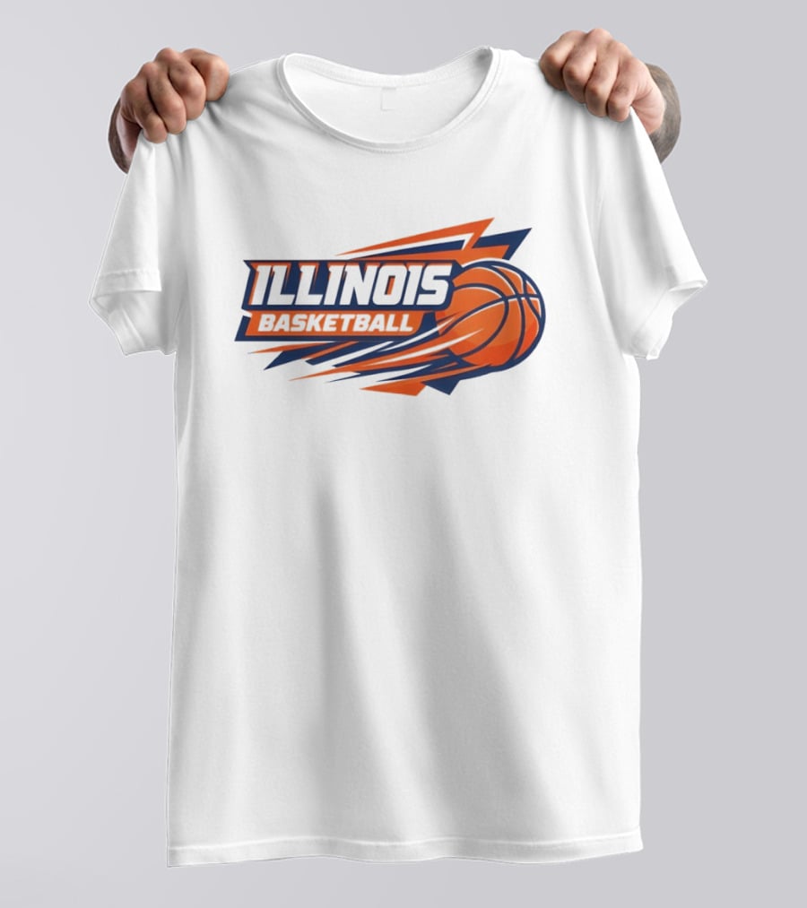 Illinois Basketball College Team Logo Sports T-Shirt