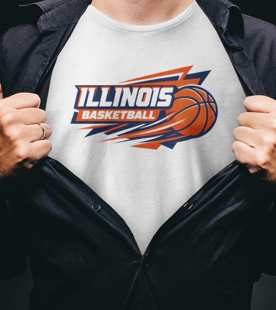 Illinois Basketball College Team Logo Sports T-Shirt