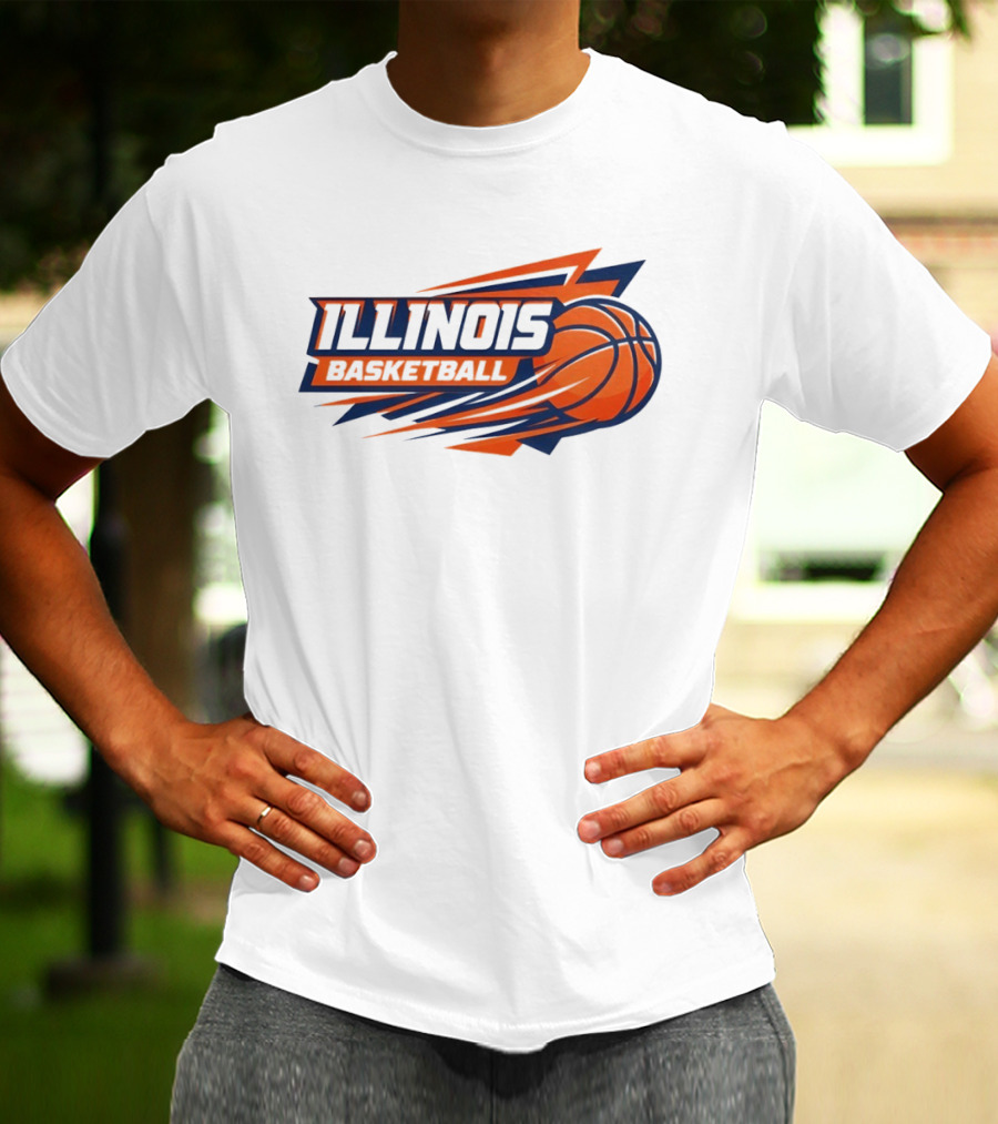 Illinois Basketball College Team Logo Sports T-Shirt