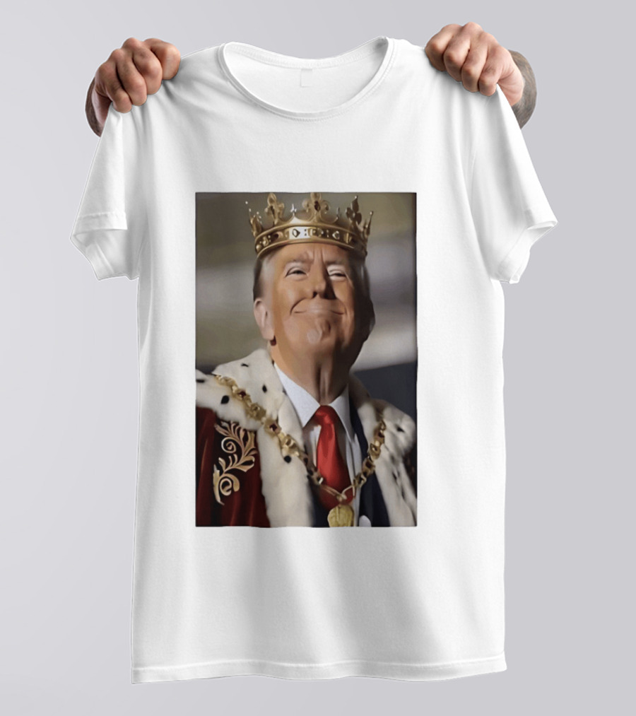Donald Trump Crowned As King Regal Attire Red Tie Gold Crown T-Shirt