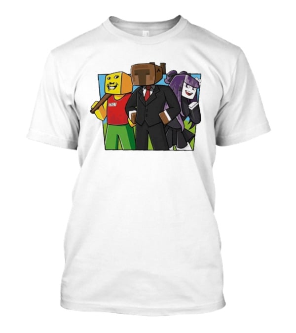 Jocuri Horror Sky Pixel Characters In Suits And Costumes T-Shirt