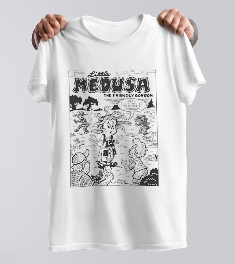 Little Medusa The Friendly Gorgon Comic Style Adventure With Friends T-Shirt