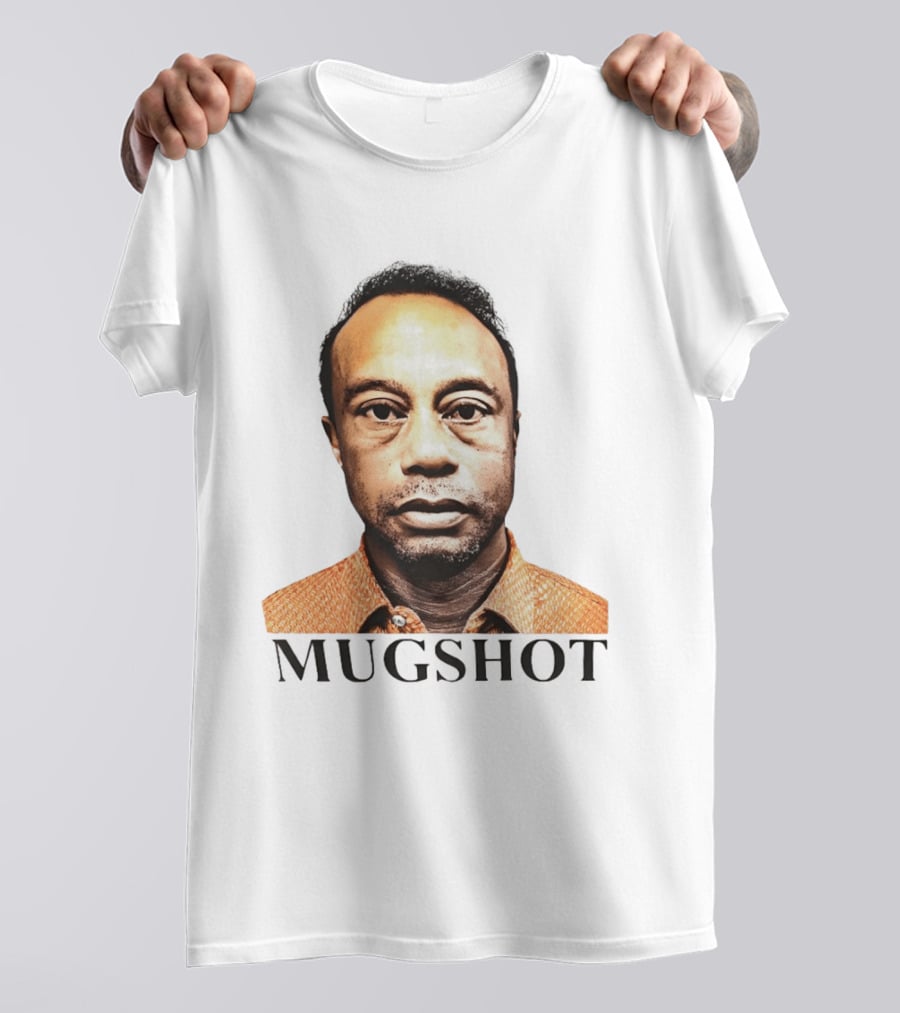 Tiger Shot Face Parody With Golf T-Shirt