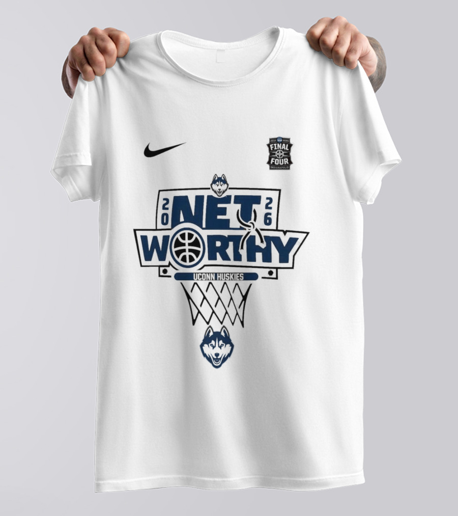 UConn Huskies Net Worthy Basketball 2026 Nike Logo Five Four T-Shirt