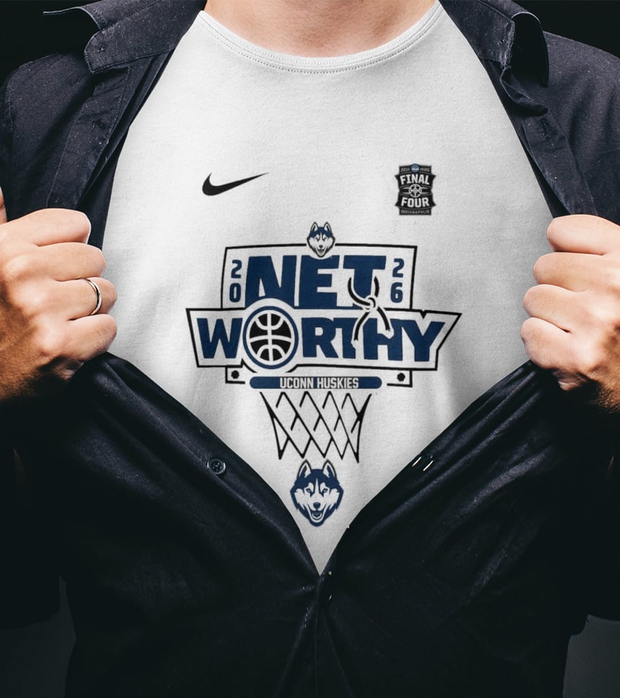 UConn Huskies Net Worthy Basketball 2026 Nike Logo Five Four T-Shirt