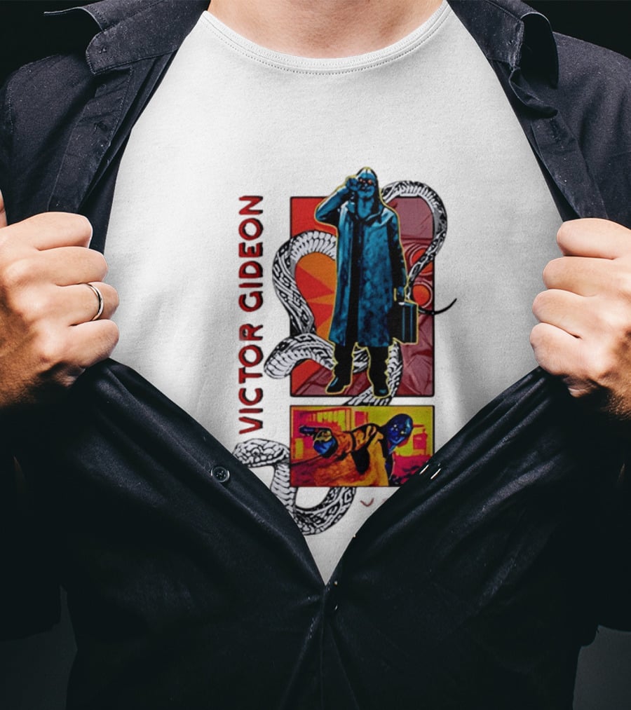 Victor Gideon Dramatic Snake And Mysterious Figures T-Shirt