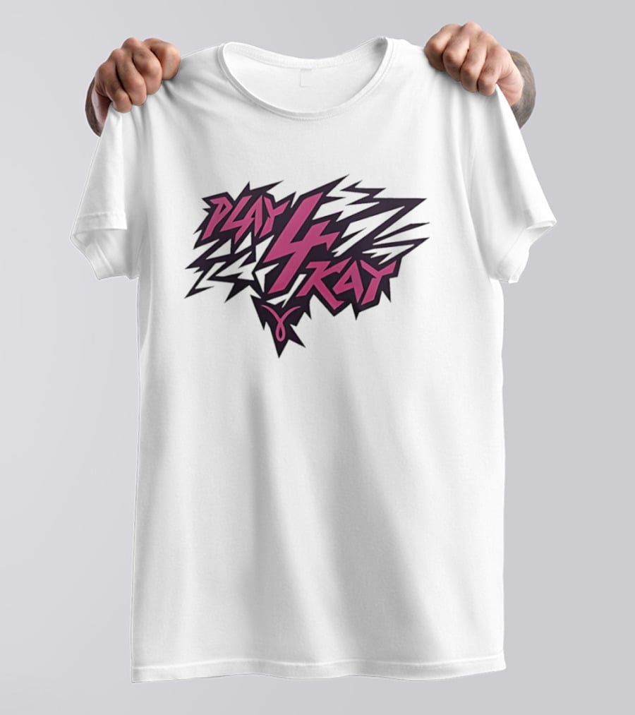 West Virginia Mountaineers Play 4 Kay Pink Zigzag Lightning T-Shirt