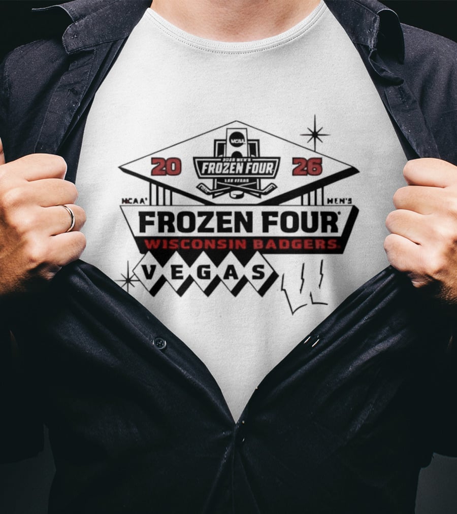 Wisconsin Badgers 2026 Frozen Four Las Vegas Hockey Event T-Shirt