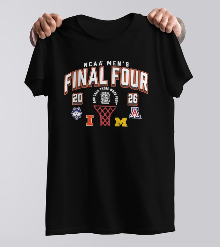 2026 NCAA Final Four UConn Huskies Michigan Wolverines Arizona Wildcats Illinois Fighting Illini T-Shirt