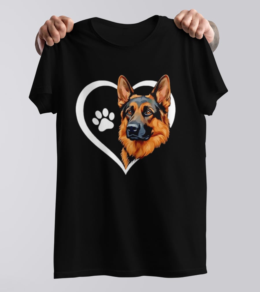 German Shepherd Heart Paw T-Shirt