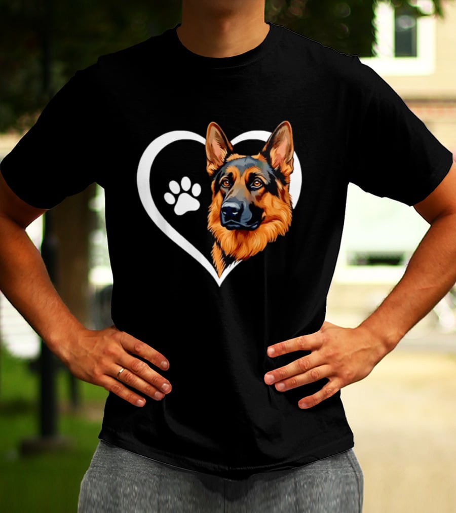 German Shepherd Heart Paw T-Shirt