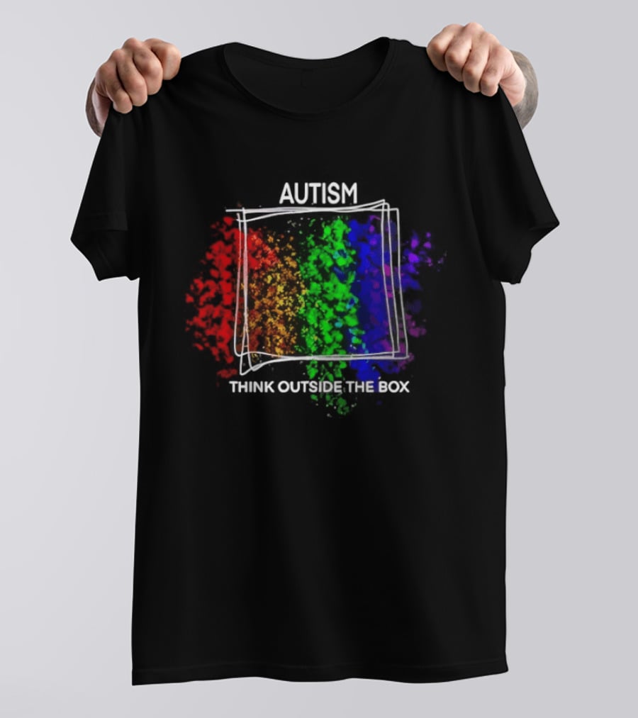 Autism Spectrum Puzzle Think Outside The Box Colorful Awareness T-Shirt