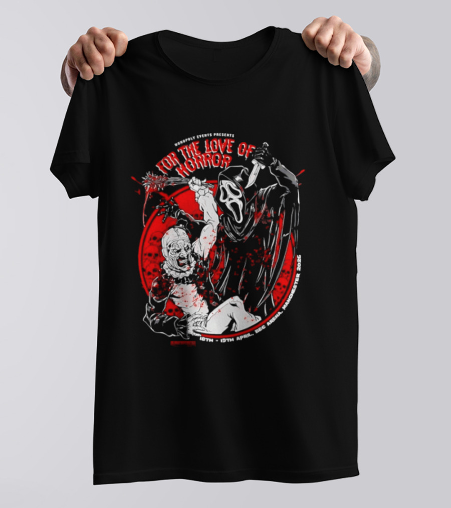 Ghostface Vs The Clown For The Love Of Horror 2026 Event April 18 19 DEC Arena T-Shirt