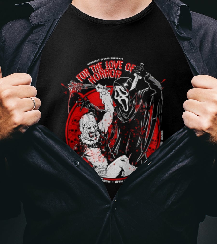 Ghostface Vs The Clown For The Love Of Horror 2026 Event April 18 19 DEC Arena T-Shirt