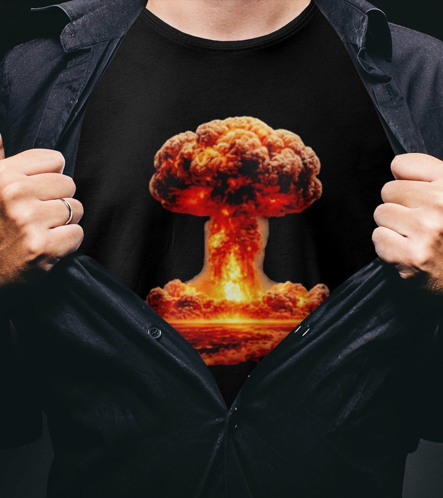 Fiery Destruction Mushroom Cloud Nuclear Bomb Explosion T-Shirt