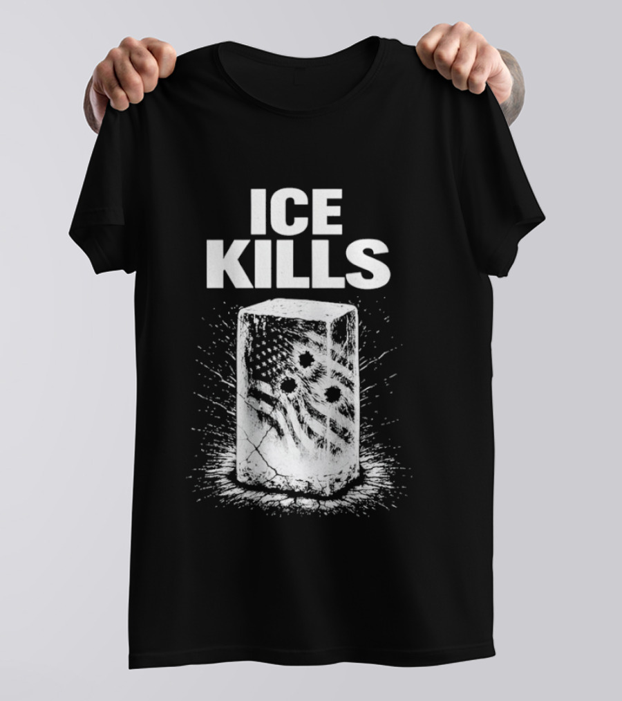 ICE KILLS American Flag Gun Control T-Shirt
