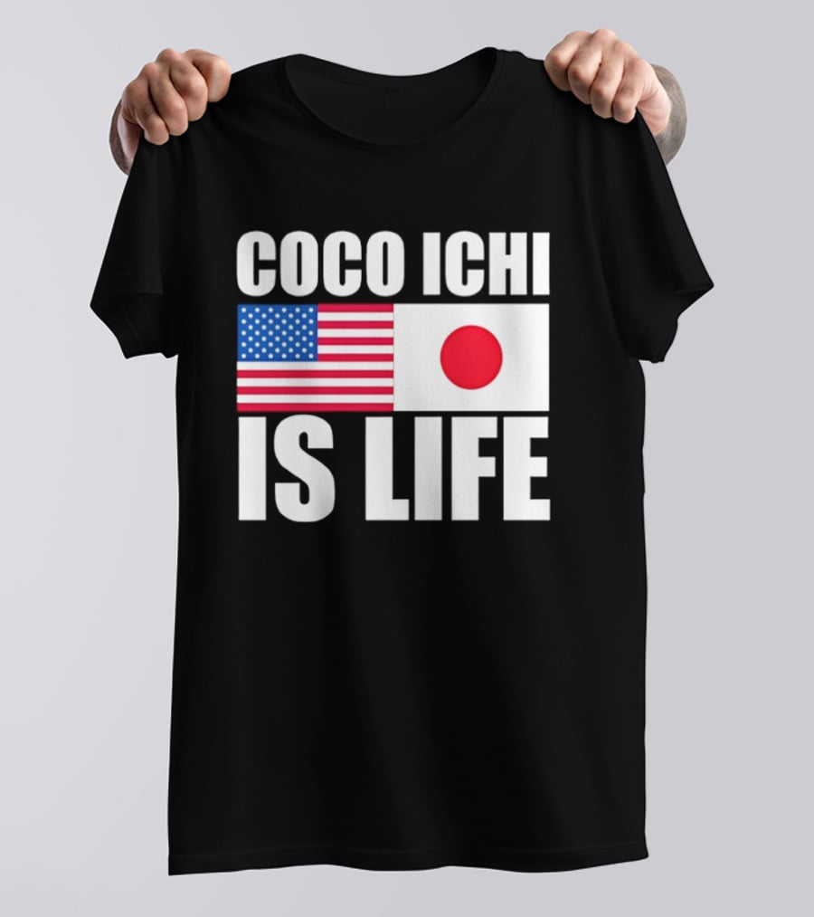 Coco Ichi Is Life USA And Japan Flag T-Shirt