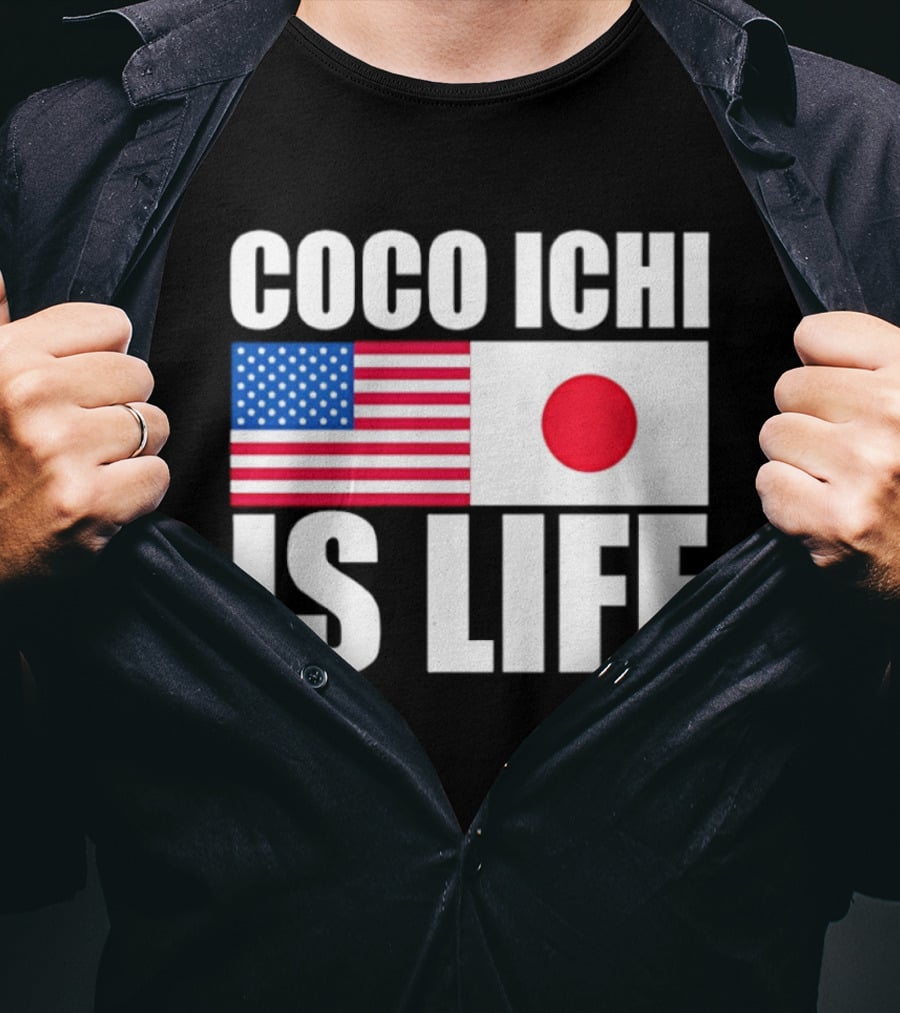 Coco Ichi Is Life USA And Japan Flag T-Shirt