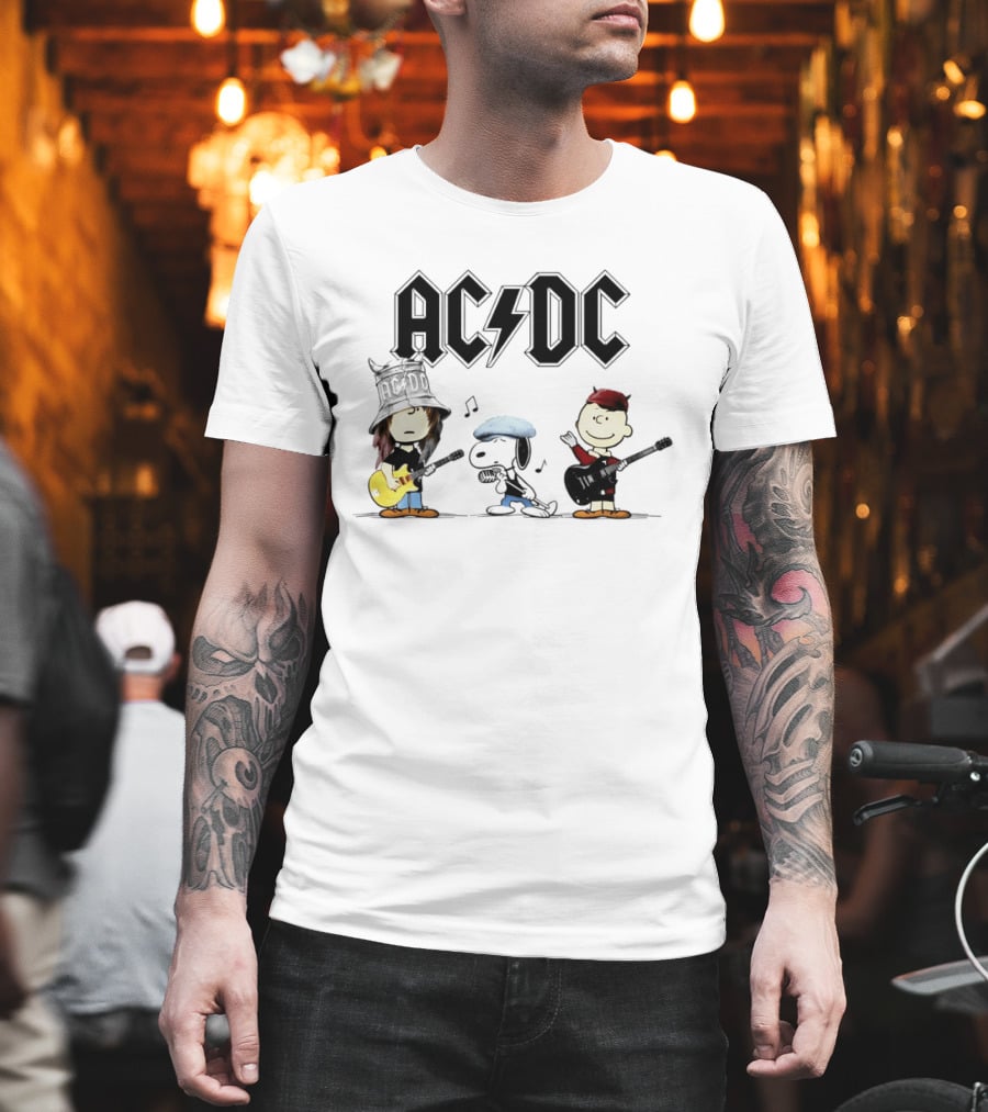 AC DC Snoopy Peanuts Band Meme T-Shirt