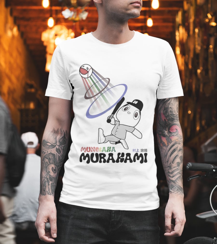 Takashi Murakami Rainbow Baseball Character Playful T-Shirt